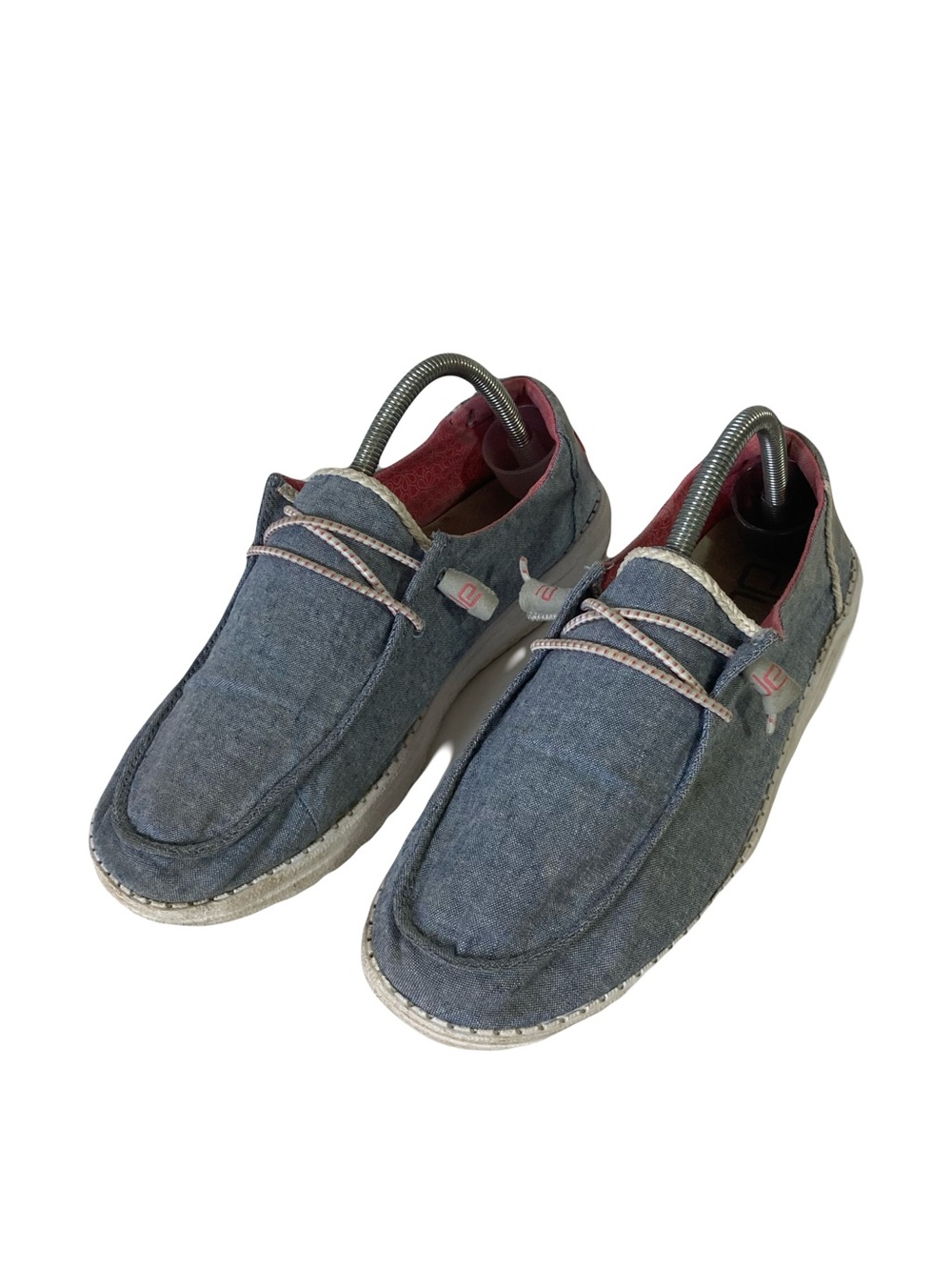 HEY DUDE Loafers Women 10 Grey Lace-Up Adjustable “Wendy”
